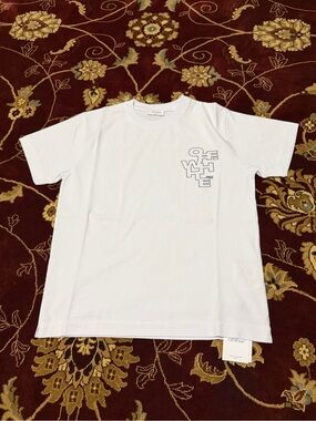 Off-White White Crewneck Graphic Short-Sleeve Tee